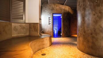 Sauna, hot tub, steam room, massages