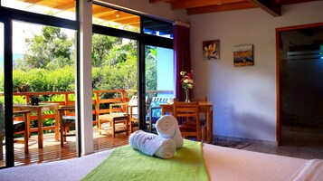 Luxury Cabin, 1 Queen Bed, Hot Tub, Mountain View | In-room safe, desk, free WiFi, bed sheets