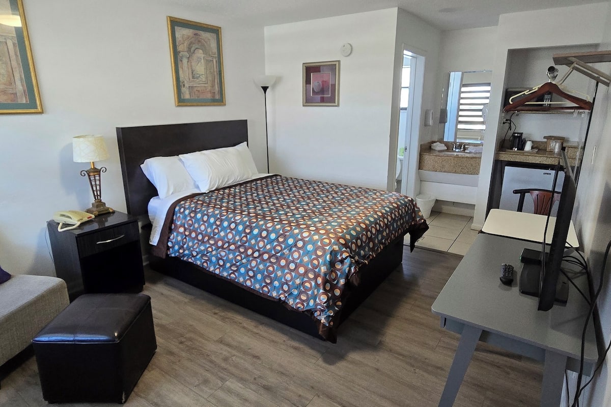 Standard Room, 1 Queen Bed, Non Smoking | 1 bedroom, iron/ironing board, free WiFi, bed sheets