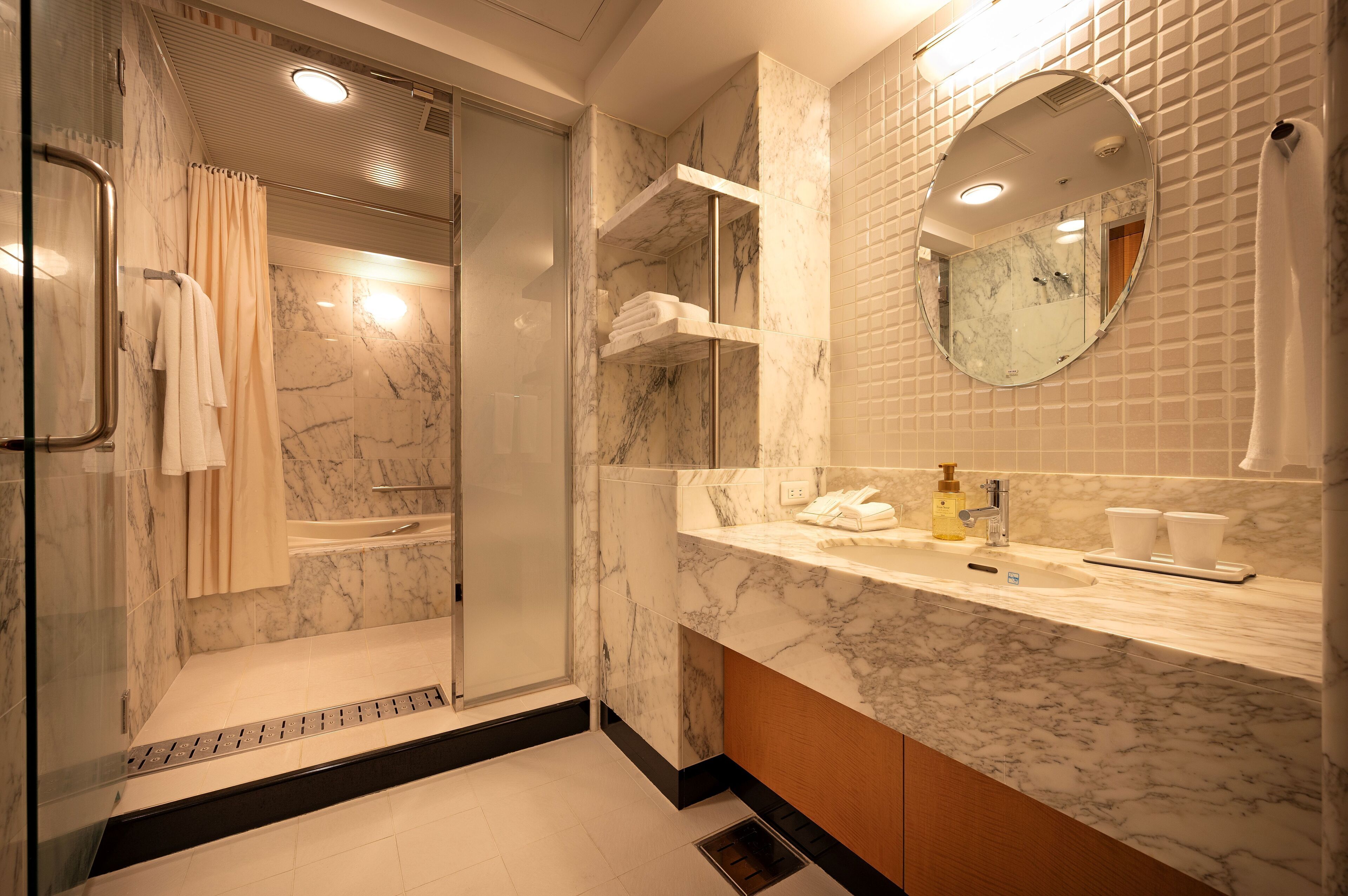 junior suite room, non smoking (meal for children will be charged at check in) | bathroom | combined shower/bathtub, deep-soaking bathtub, rainfall showerhead