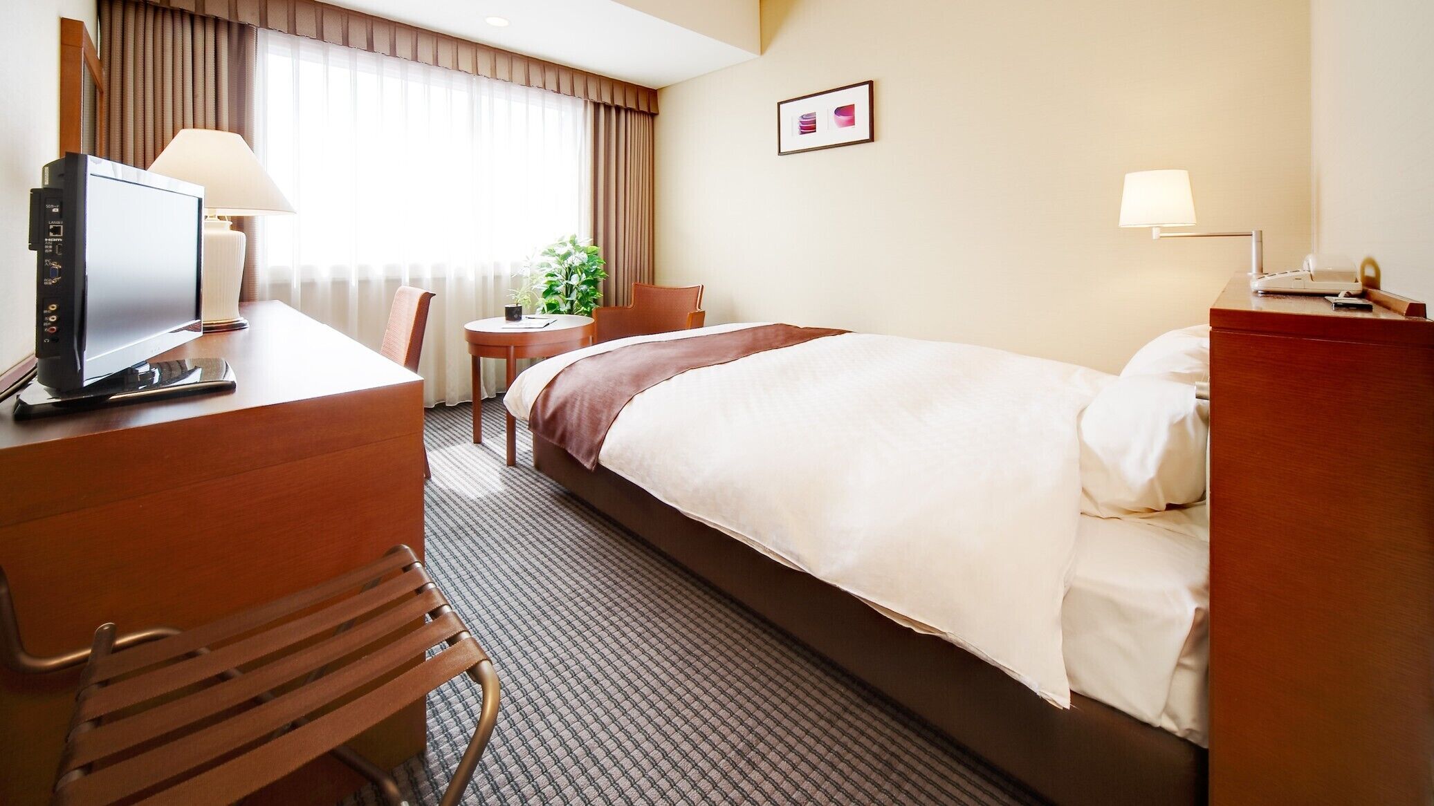 Premium bedding, blackout curtains, soundproofing
