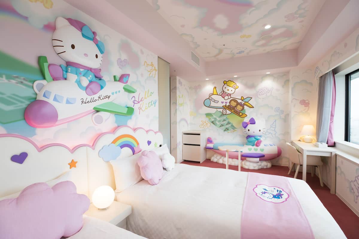 雙床房 (Hello Kitty Room, Pacific side) | 高級寢具、客房內保險箱、書桌、遮光布/窗簾