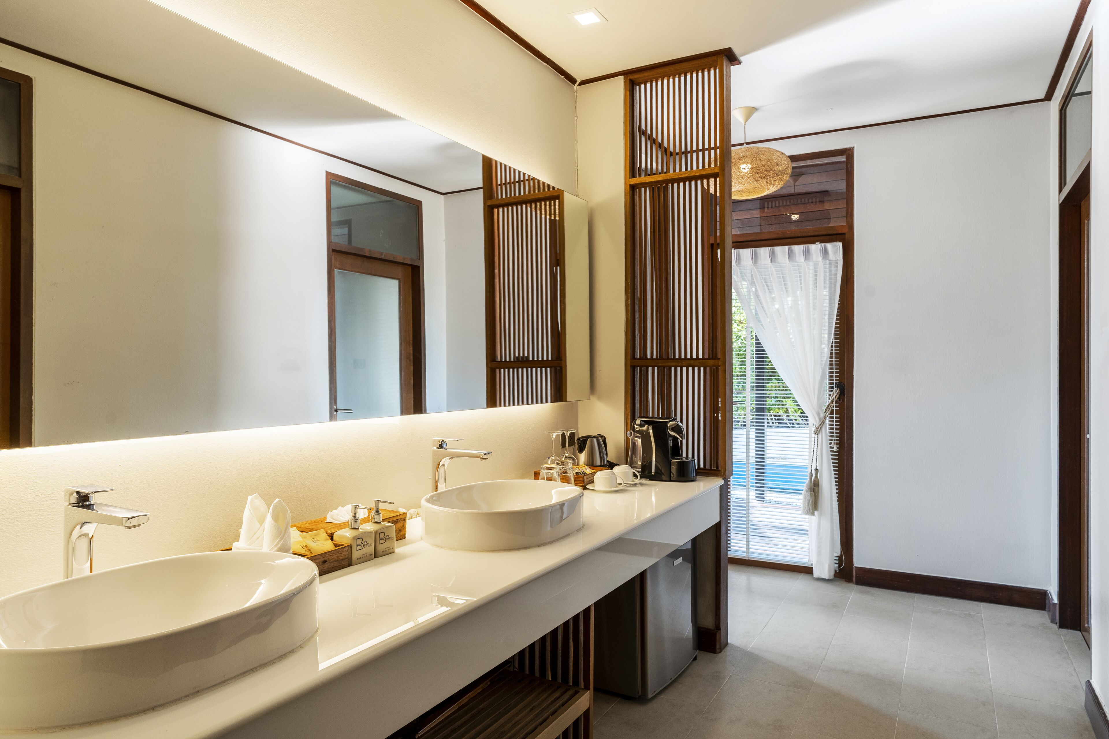 the sense villa | bathroom | free toiletries, hair dryer, bidet, towels