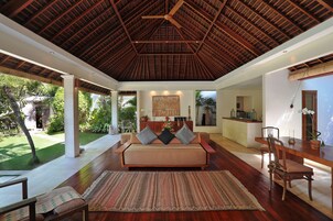 Royal Villa, 1 Bedroom, Private Pool | 1 bedroom, in-room safe, desk, iron/ironing board