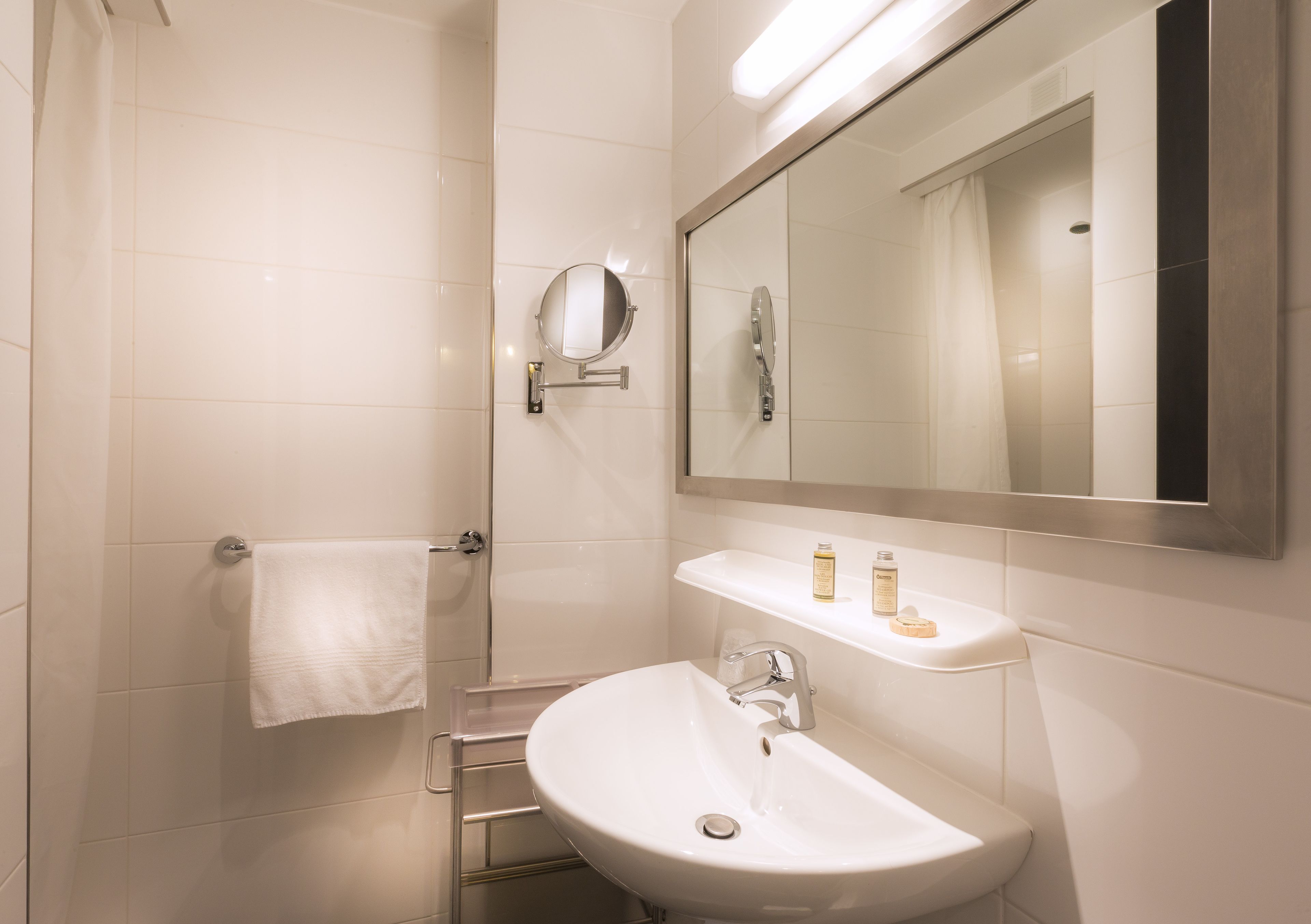 free toiletries, hair dryer, towels