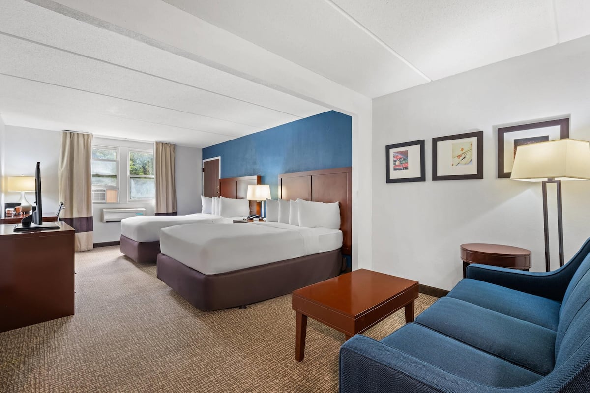 Suite, 2 Double Beds, Accessible, Non Smoking | Premium bedding, desk, laptop workspace, blackout curtains