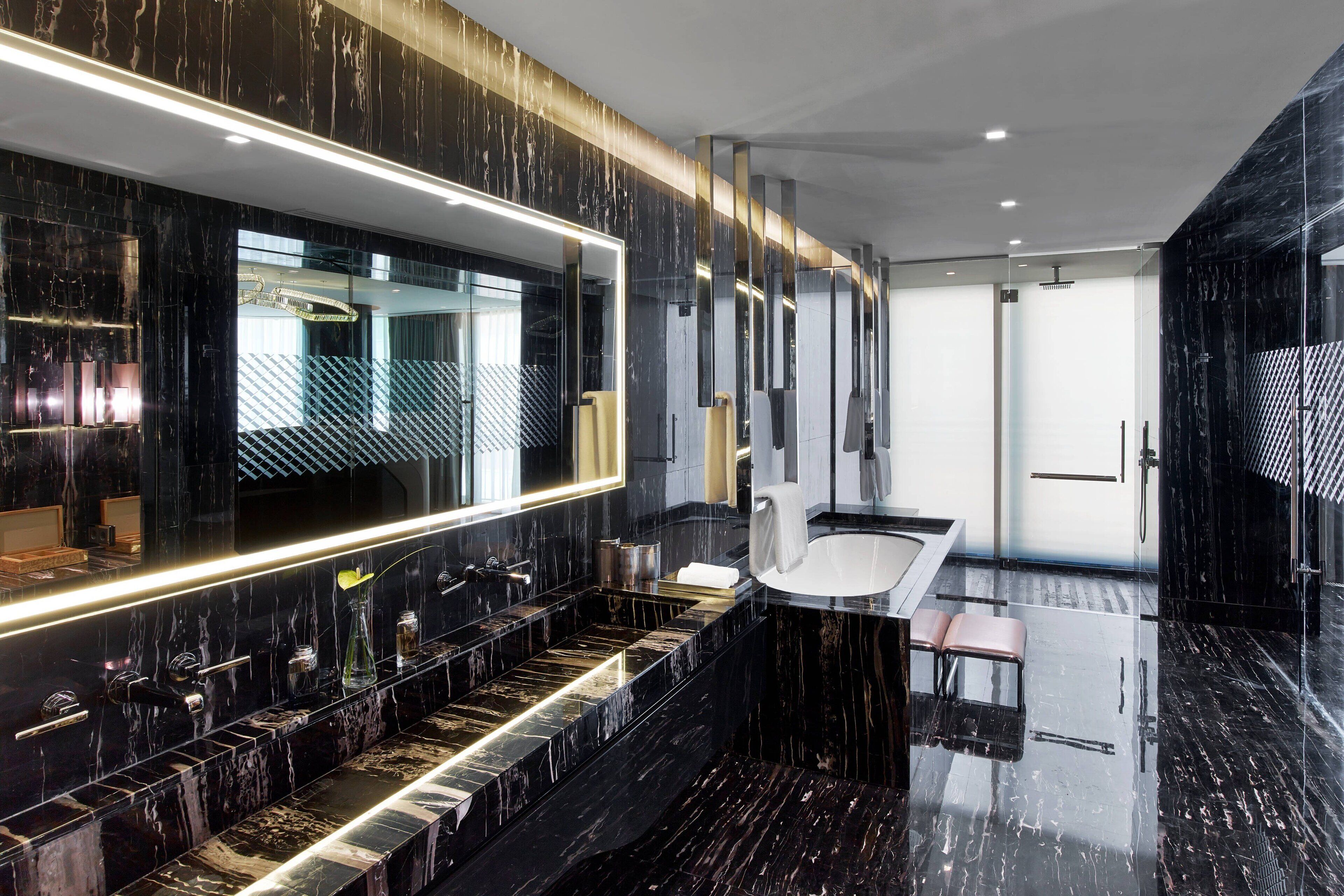 premium bedding, down duvets, tempur-pedic beds, minibar