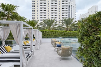 Outdoor pool, free cabanas, pool umbrellas at Hyatt Centric South Beach Miami