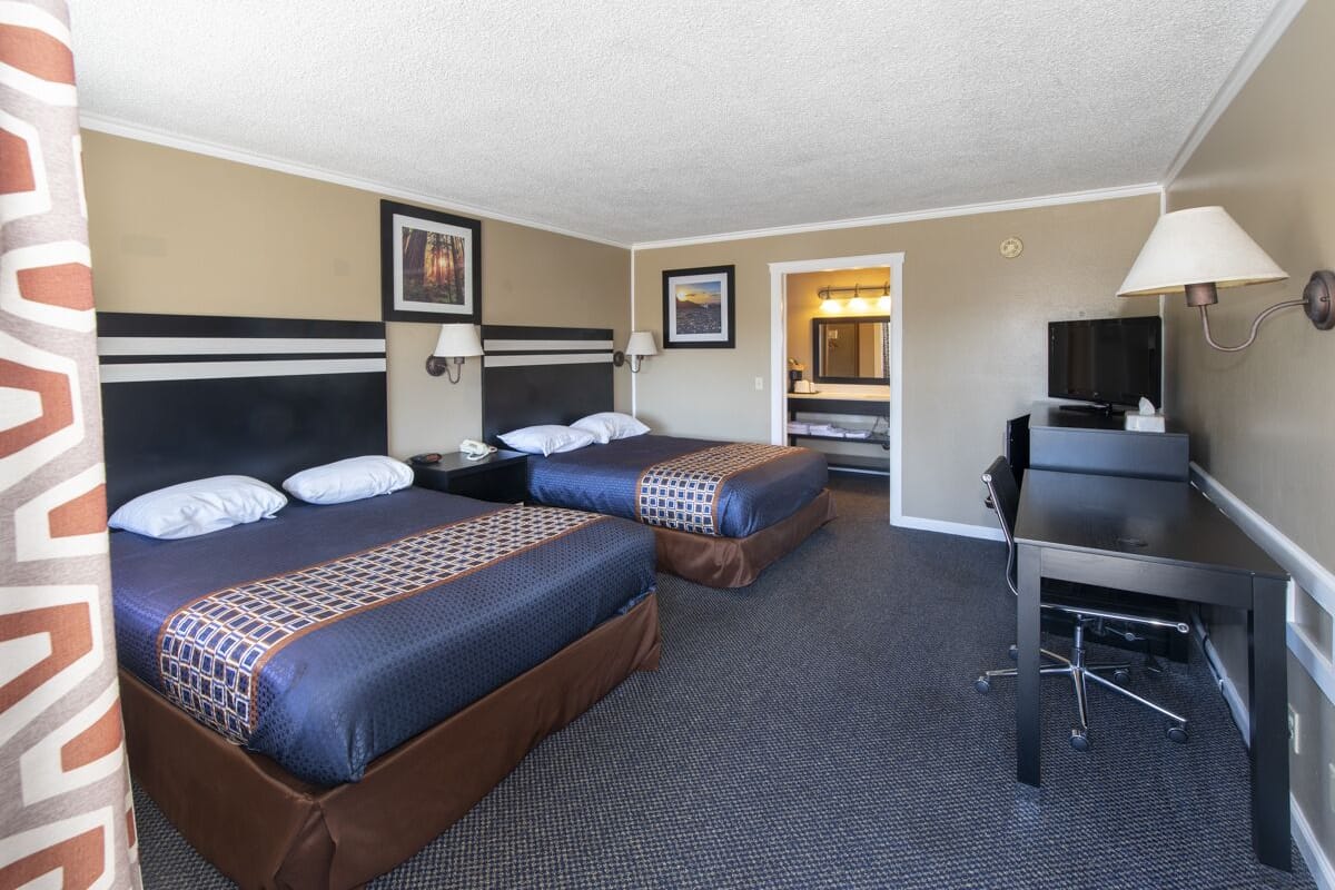 Desk, blackout drapes, iron/ironing board (on request), WiFi (free)