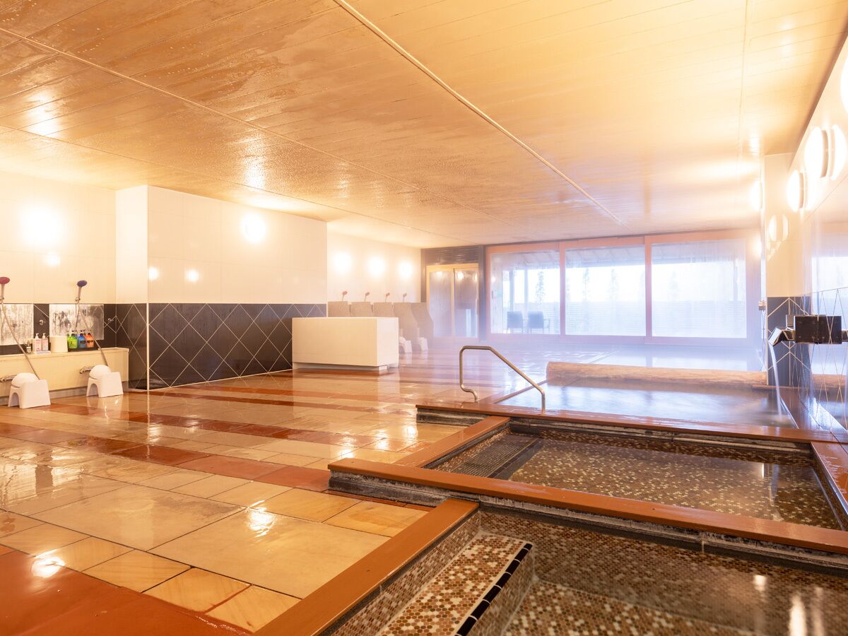 Amplia zona de piscina interior con varias pistas de natación, un mostrador de recepción y un ventanal que proporciona luz natural.
