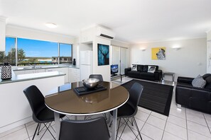 2 Bedroom Ocean View  | Living area | 30-inch TV with digital channels, streaming services - Joanne Apartments (Caloundra)