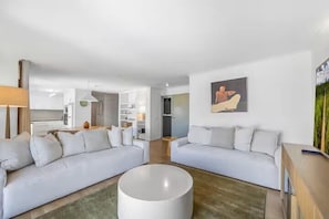 3 Bedroom Ocean View  | Living area | 30-inch TV with digital channels, streaming services - Joanne Apartments (Caloundra)