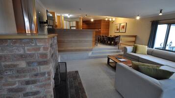 Salzburg 3 Bedroom Apartment (sleeps 6) | Living area | Flat-screen TV, fireplace, DVD player, iPod dock