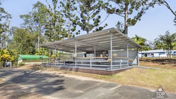 Outdoor banquet area