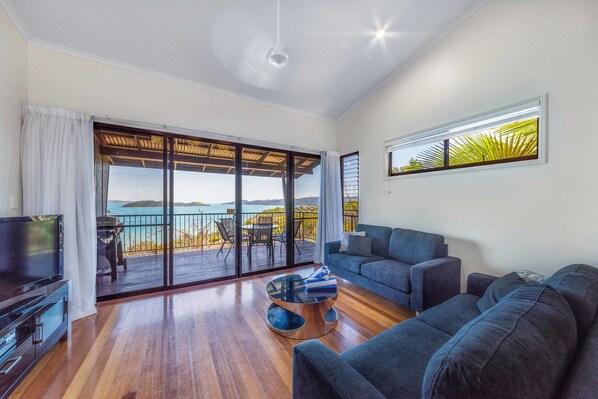 Flat-screen TV, DVD player