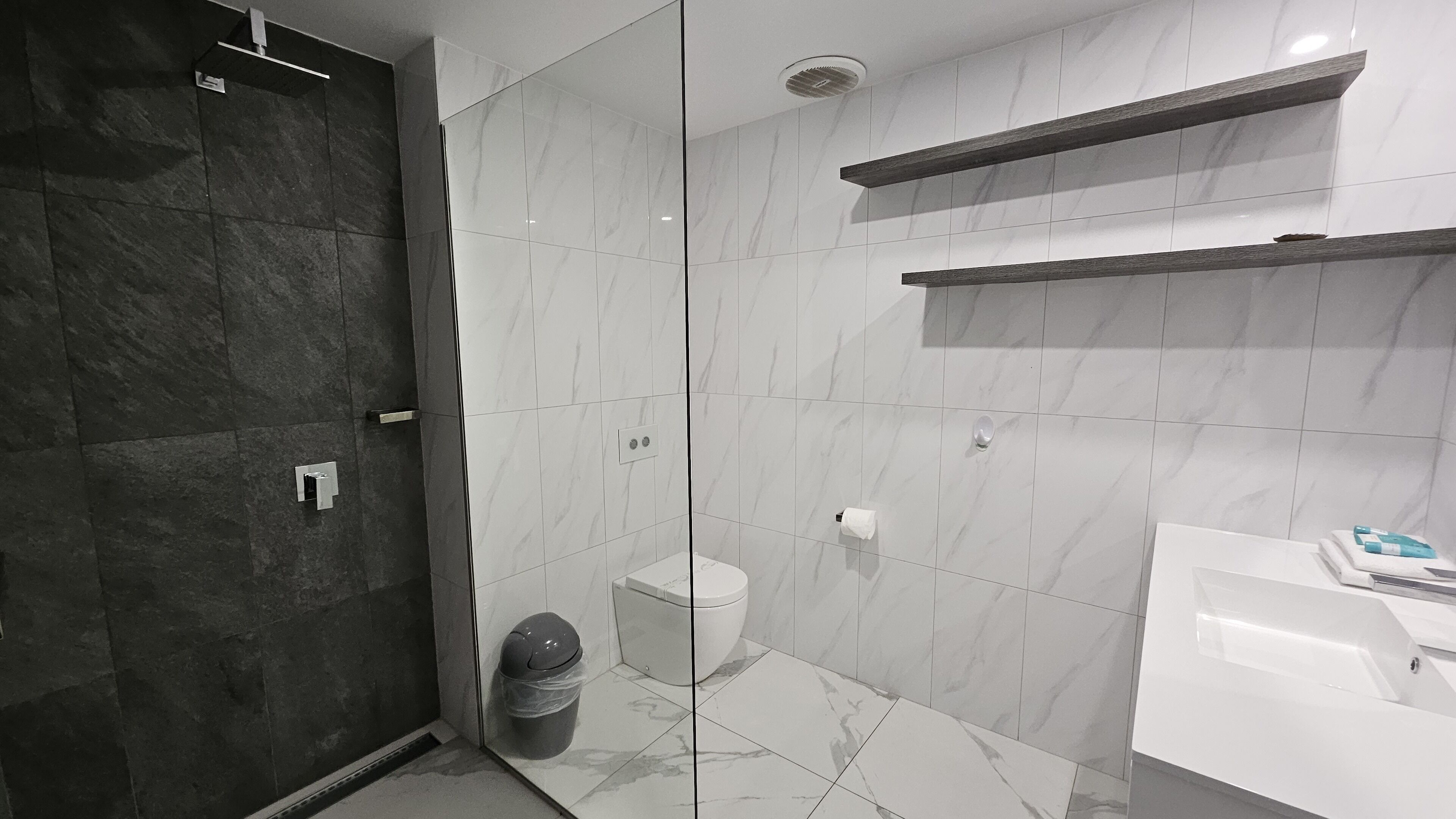 2 bedroom 1 bathroom low floor | bathroom | shower, towels