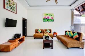 Een 32-inch televisie met kabelzenders