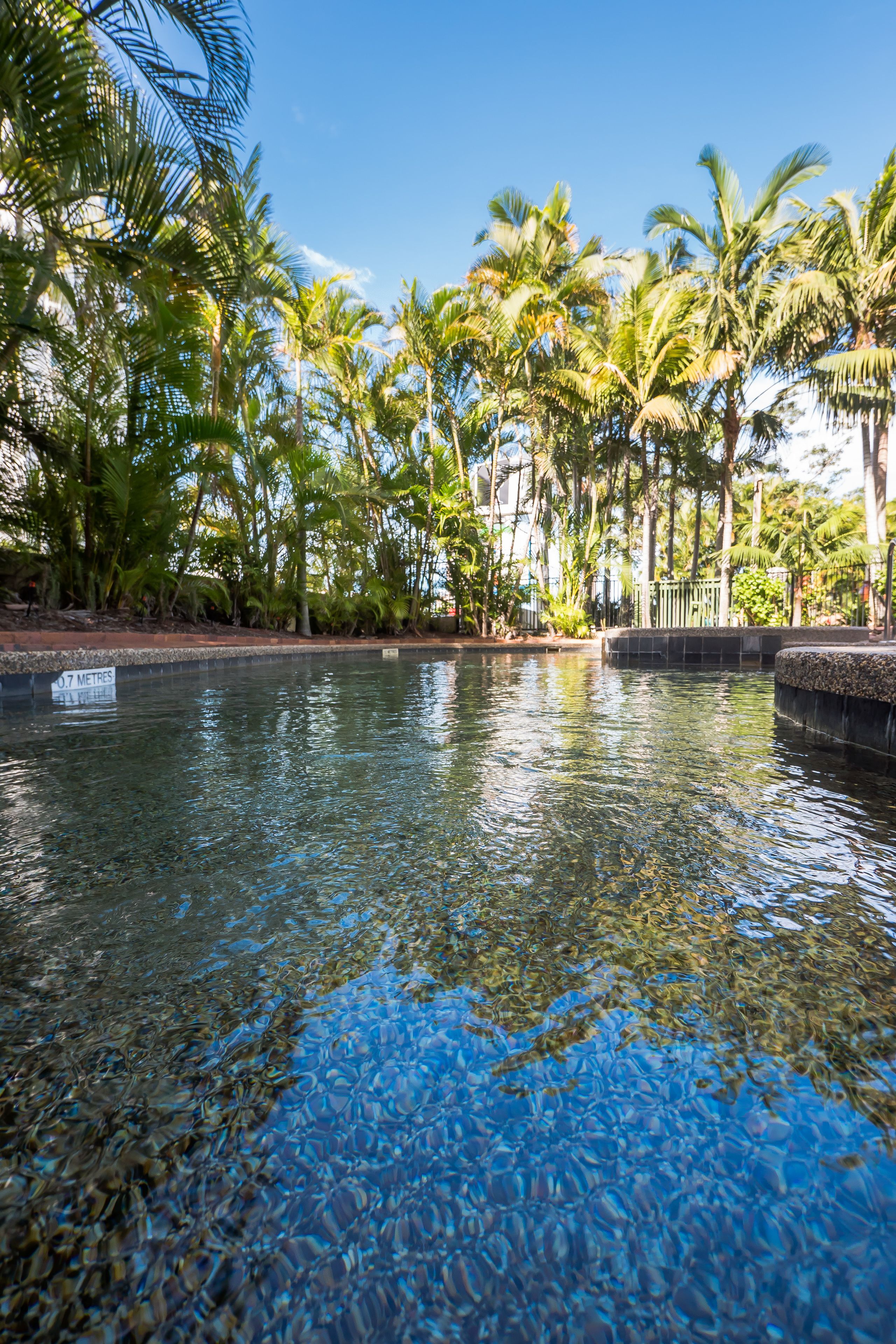 Outdoor pool, a heated pool, free cabanas