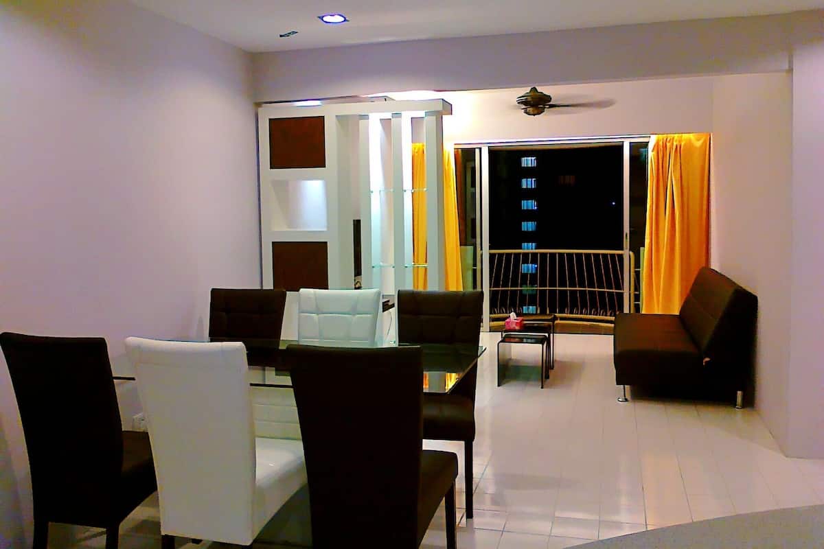 Deluxe Apartment, 3 Bedrooms | Living area | TV