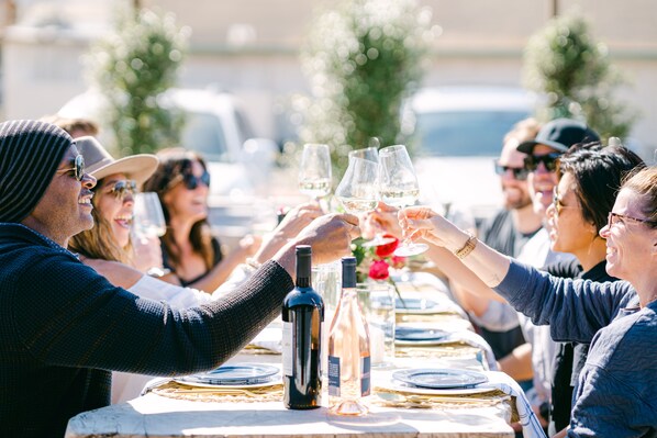 Outdoor banquet area