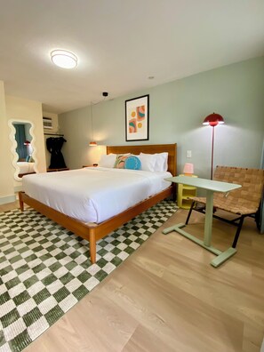 Habitación individual Deluxe, 1 cama de matrimonio grande | Cortinas opacas, wifi gratis, ropa de cama