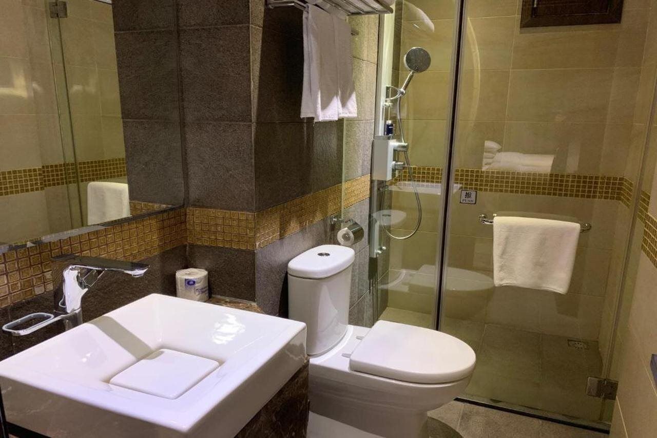 shower, designer toiletries, hair dryer, bathrobes