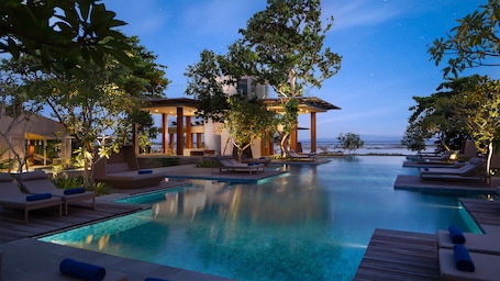 2 outdoor pools, pool loungers. Maya Sanur Resort & Spa