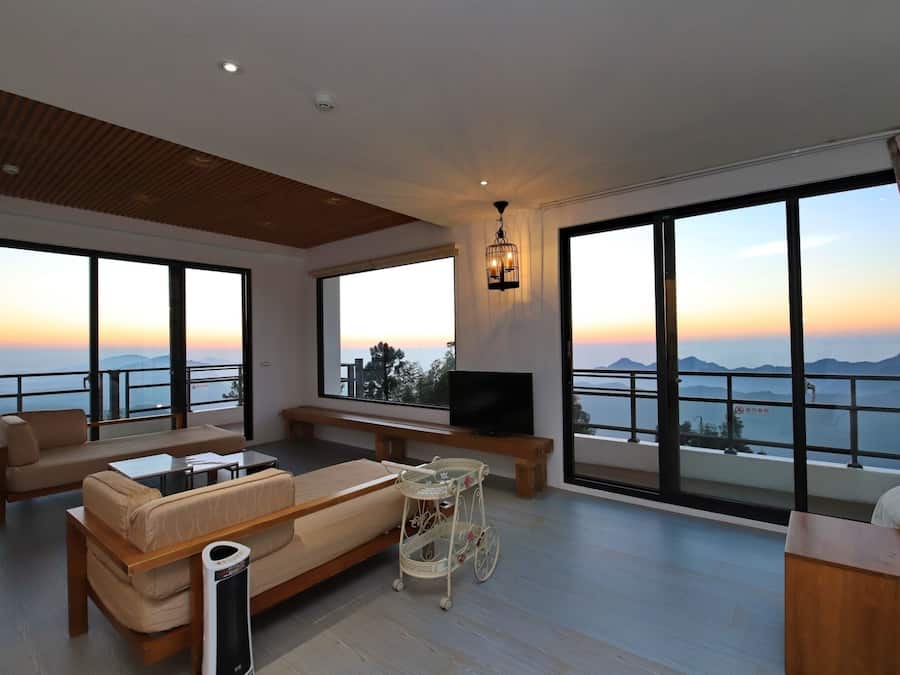 Modern style building- Deluxe Quadruple Room, 2 Queen Beds, Balcony | Premium bedding, laptop workspace, soundproofing, free WiFi