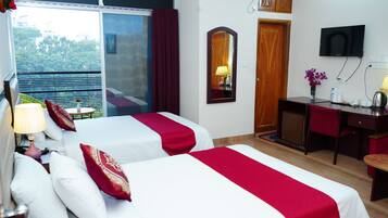 Deluxe Double Room, 2 Queen Beds, Lake View | 1 bedroom, premium bedding, down comforters, Select Comfort beds