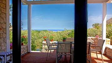 Family Apartment, 2 Bedrooms, Sea View (Fouli) | Terrace/patio