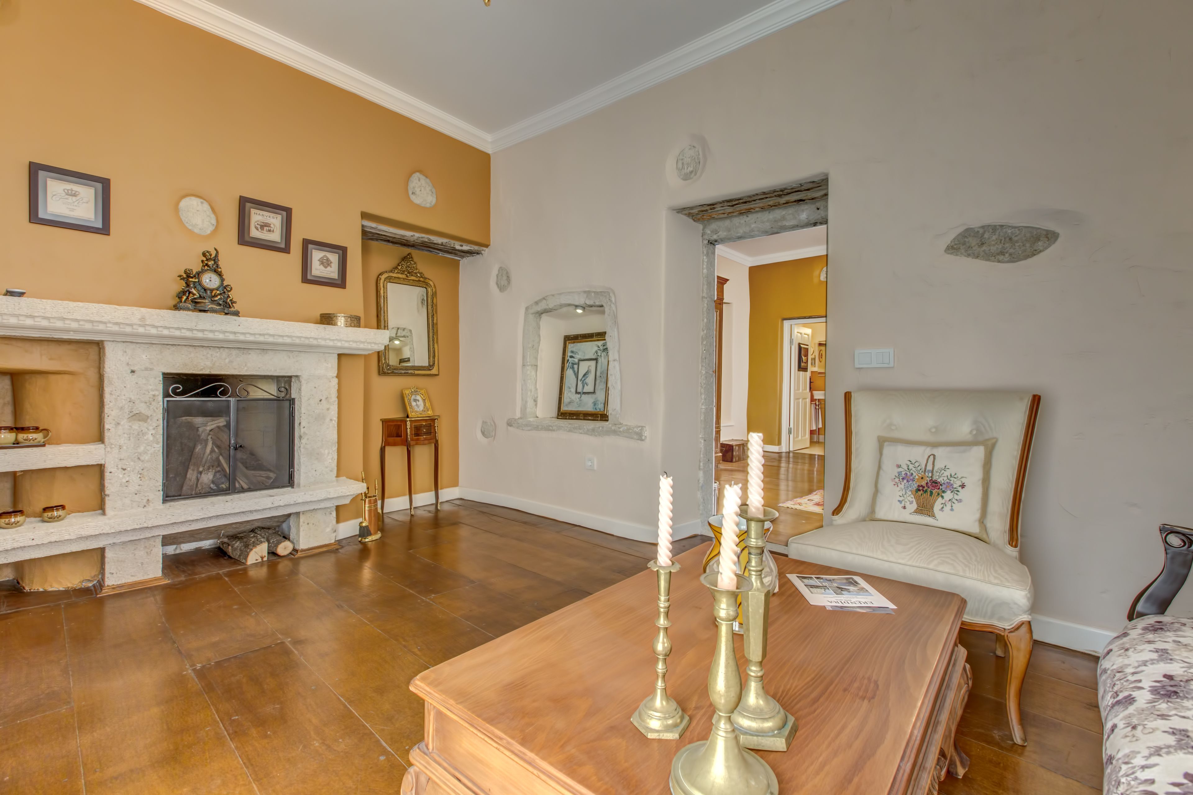 suite, fireplace | living area | flat-screen tv, toys