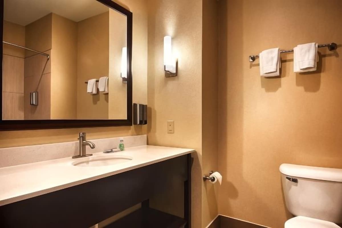 Bathroom | Combined shower/bathtub, hair dryer, towels