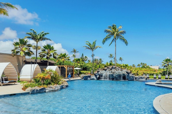 Outdoor pool, open 7:00 AM to 10:00 PM, cabanas (surcharge)