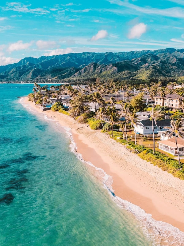 On the beach, white sand