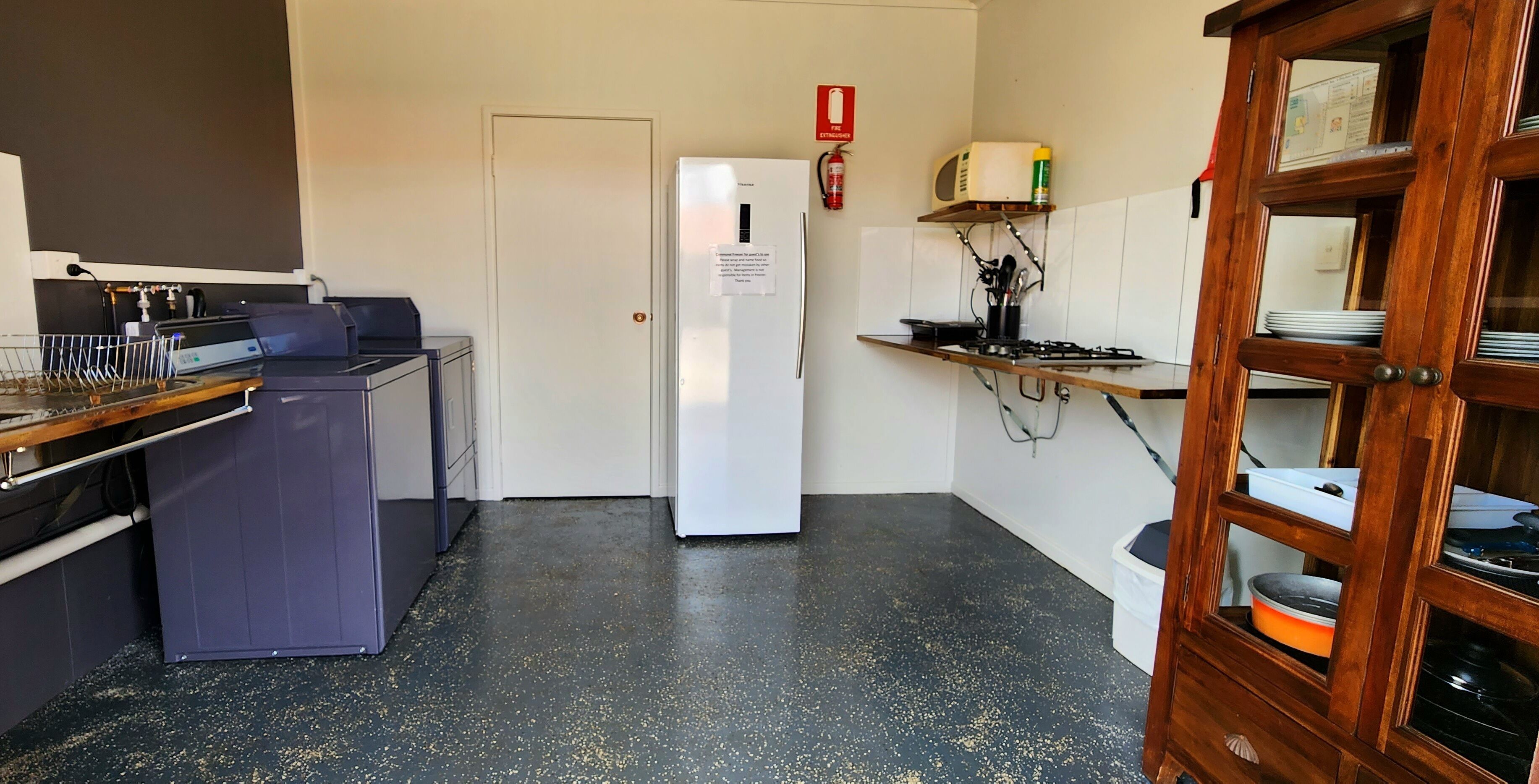 Fridge, microwave, coffee/tea maker, electric kettle