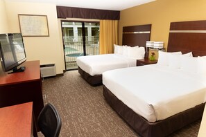 Standard Room, 2 Queen Beds (Double Queen Balcony) | Premium bedding, desk, blackout curtains, iron/ironing board