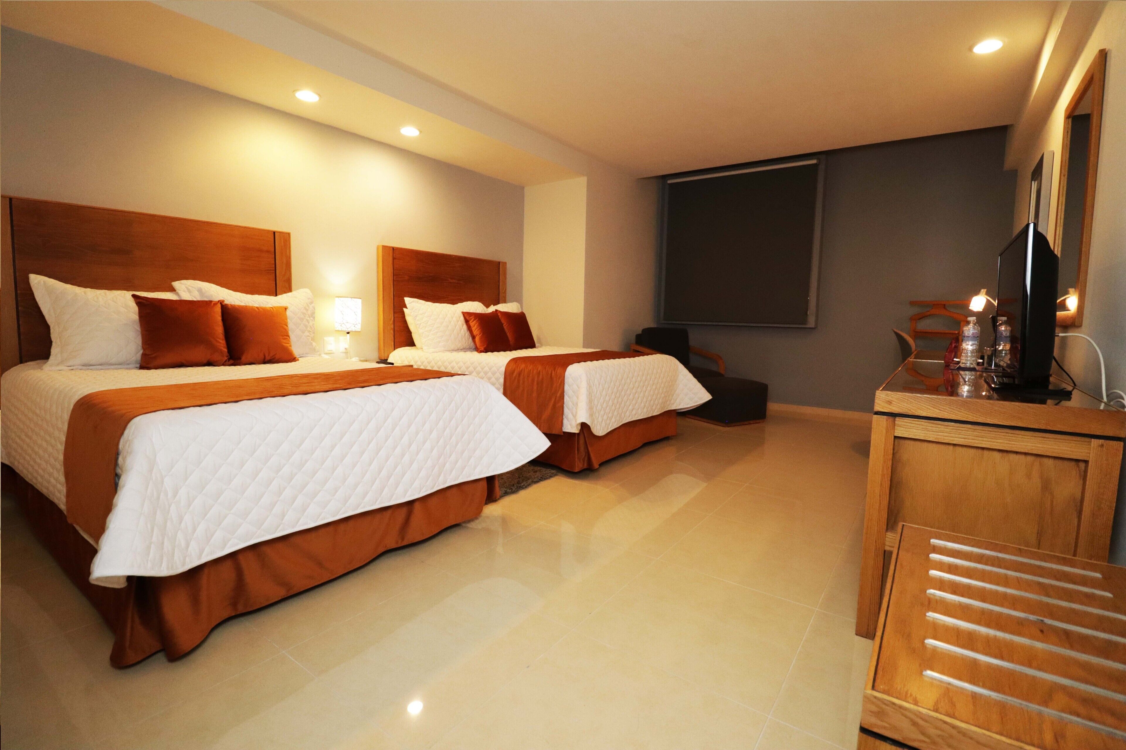 standard double room, 2 double beds | 1 bedroom, in-room safe, desk, iron/ironing board