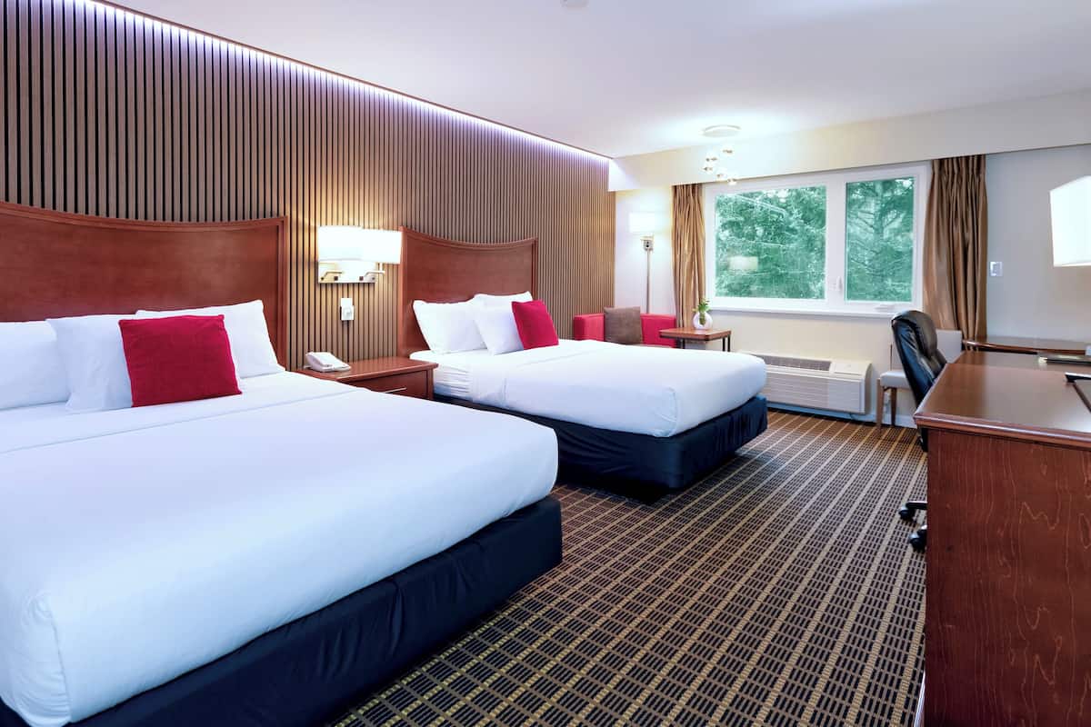 Standard Room, 2 Queen Beds | Premium bedding, desk, iron/ironing board, bed sheets