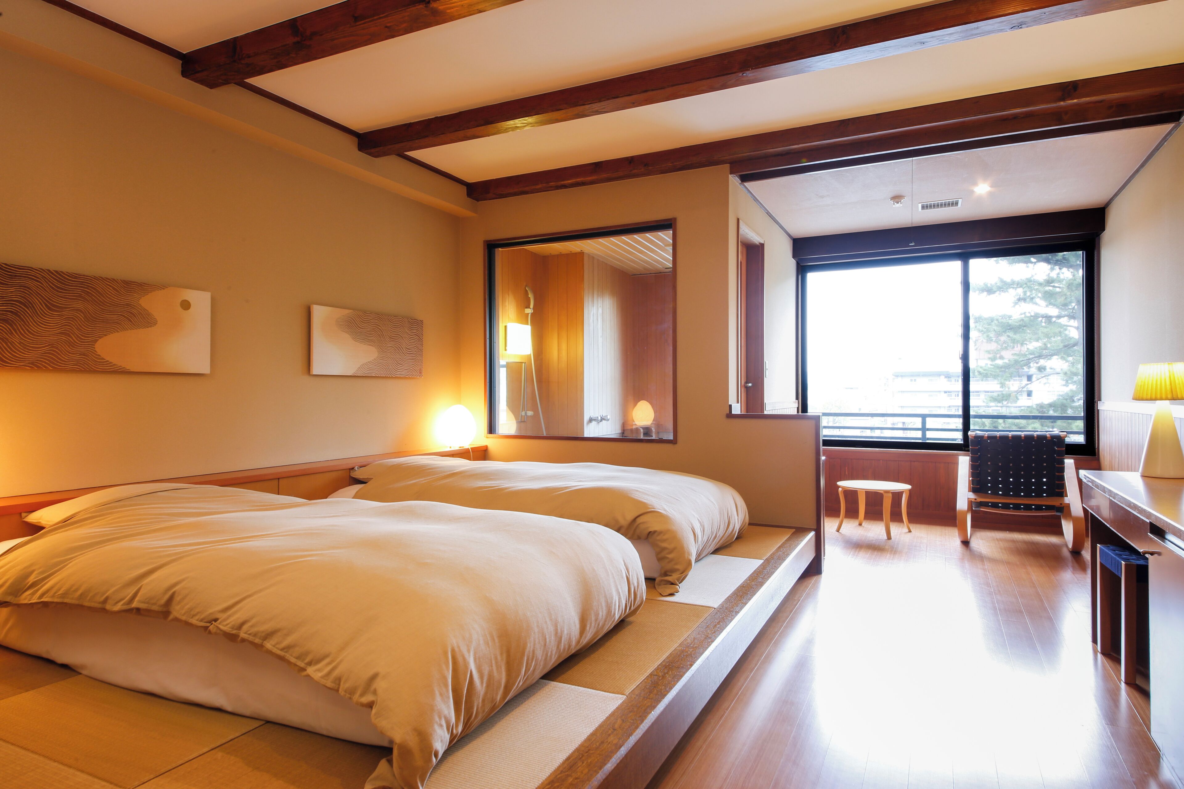 Deluxe Twin with Semi Open-Air Bathroom and Pond View, Non Smoking
