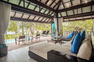 Romantic Villa, 1 King Bed, Private Pool, Beachfront (Adult Only) | Living area