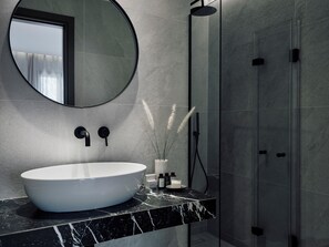 Double Room, Sea View | Bathroom | Shower, free toiletries, hair dryer, towels - Acteon Hotel (Ios)