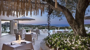 Breakfast, lunch, dinner served; Mediterranean cuisine, pool views