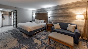 Premium bedding, pillow-top beds, desk, laptop workspace