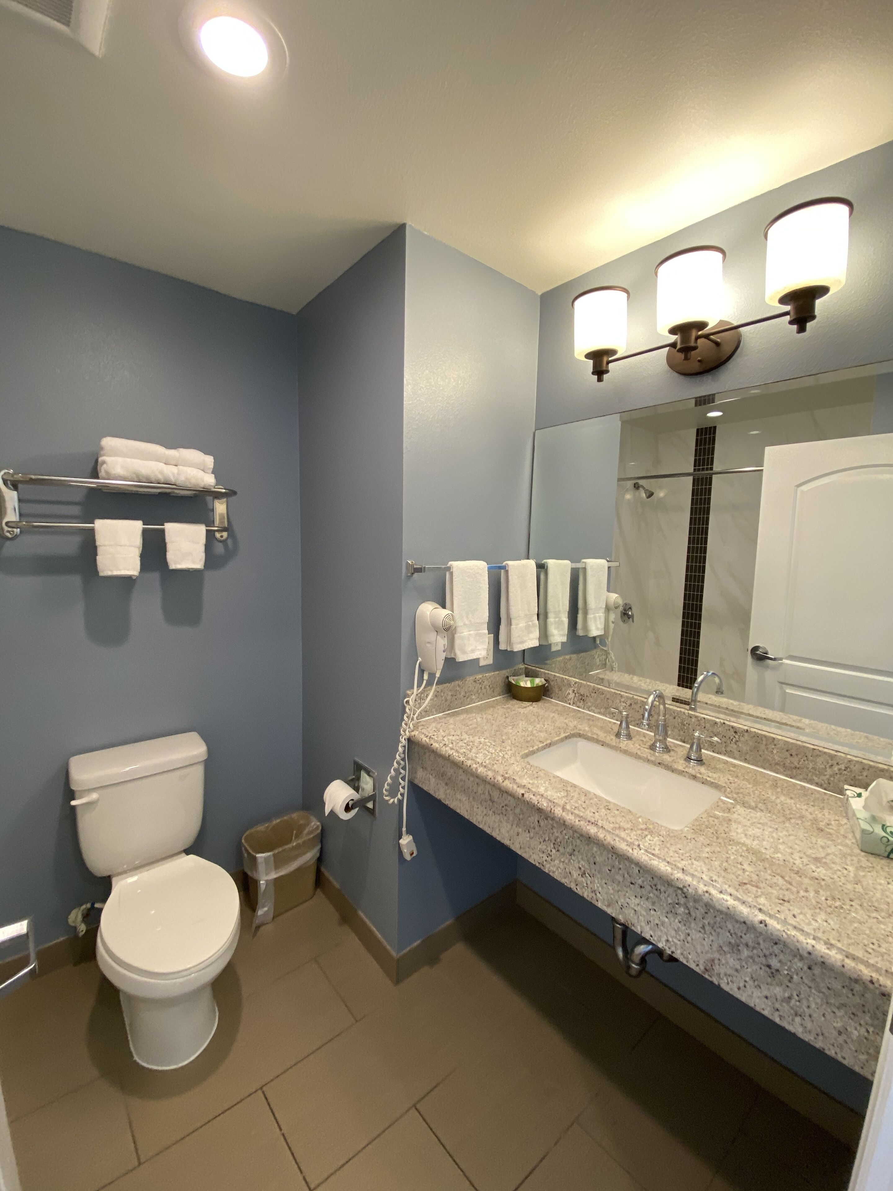 deluxe room, 1 king bed, ocean view | bathroom | free toiletries, hair dryer, towels, shampoo