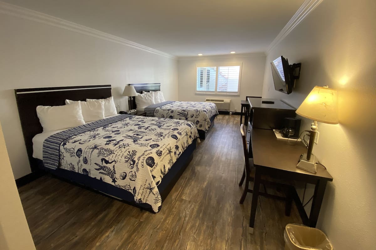 Standard Room, 2 Queen Beds | Desk, blackout drapes, iron/ironing board (on request), WiFi (free)
