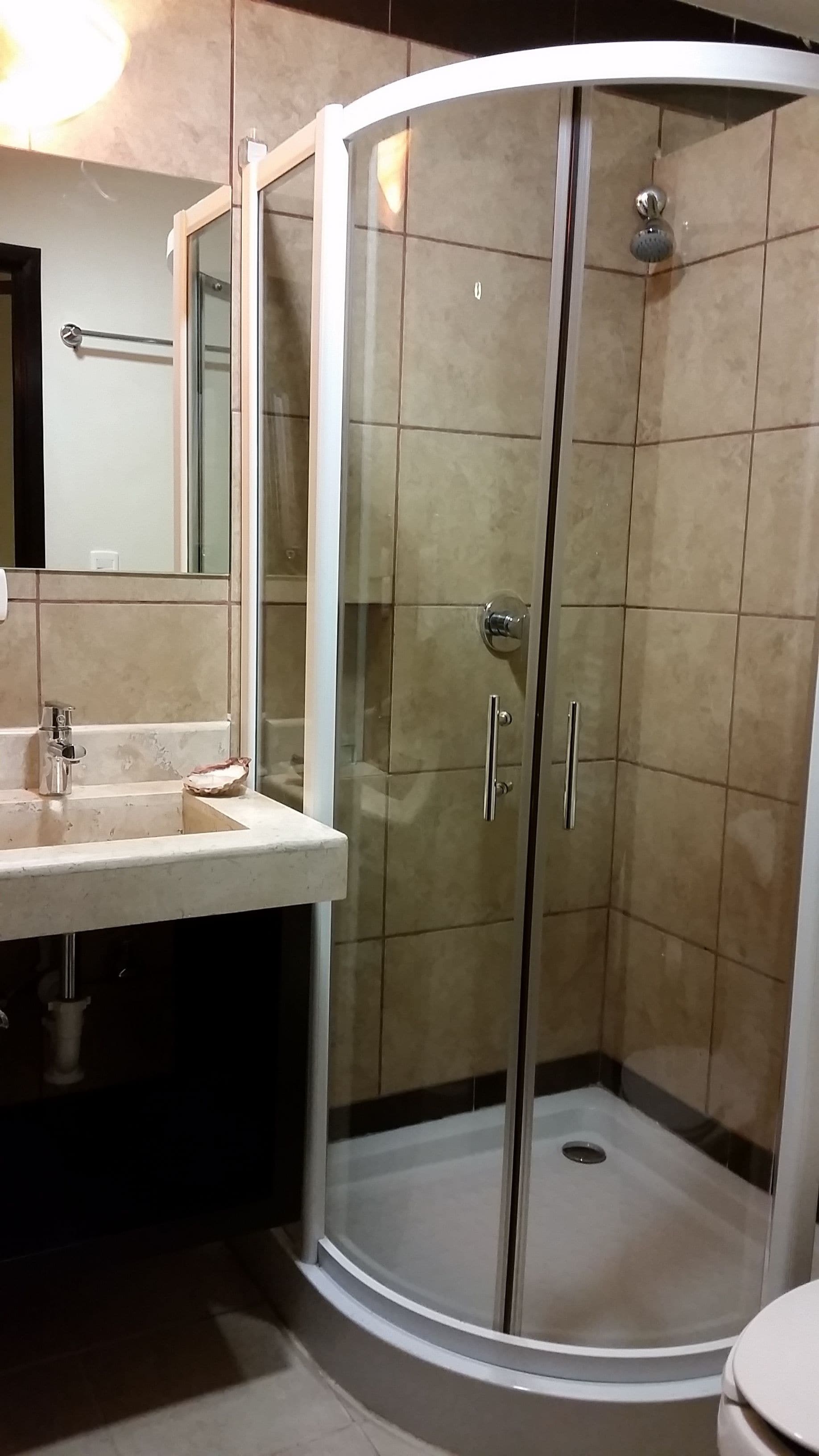 deluxe room (cuadruple)  | bathroom | shower, free toiletries, hair dryer, towels