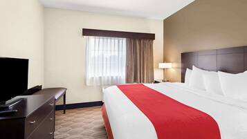 Desk, laptop workspace, iron/ironing board, cribs/infant beds