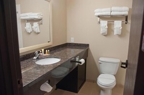 Shower, hydromassage showerhead, free toiletries, hair dryer - Van Hook Territorial Inn (New Town)
