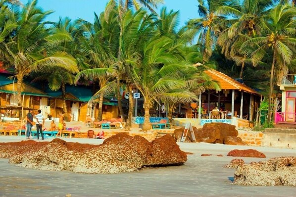 On the beach, free beach shuttle, sun-loungers