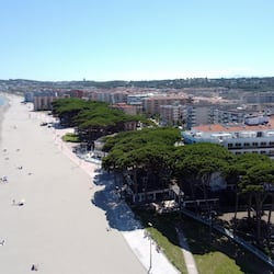 On the beach, white sand
